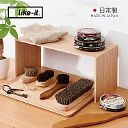 【日本like-it】日製橫向桌上型木質收納架(窄型)- 自然木色