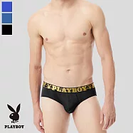 【PLAYBOY】金色織帶涼感透氣網眼三角褲 M 黑色