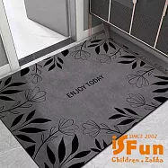【iSFun】簡約純色 硅藻泥地墊 浴室廚房吸水速乾防滑地墊/ 花卉A款