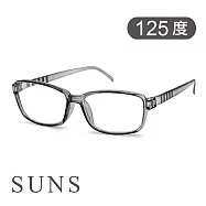 台灣製 老花眼鏡 簡約淺灰 閱讀眼鏡 高硬度耐磨鏡片 配戴不暈眩 125度