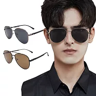 【ALEGANT】曠旅時尚飛官寶麗來偏光墨鏡/UV400太陽眼鏡/雲荒黑/巡境棕 雲荒黑