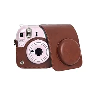 【LOTUS】拍立得 MINI12 皮套 相機包 可同時裝水晶殼 矽膠套 副廠 棕色