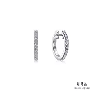 【點睛品】經典排鑽 18K金鑽石耳環(一對)