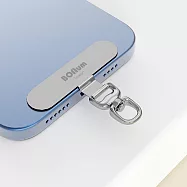 【BONum 博紐】360度手機掛繩不鏽鋼超薄夾片 星空銀