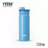 TYESO馬卡龍不鏽鋼雙層運動保溫杯750ML 寶石藍