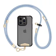 LEEU DESIGN 攀連二合一手機掛繩 防丟繩 手腕掛繩 -金色/霧藍