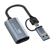 MiraScreen Z29B 二合一影音擷取卡(Type-C+USB) 影音採集卡 4K -黑灰