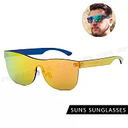【SUNS】歐美精品潮流墨鏡 炫彩無邊框男女款 休閒運動墨鏡 義大利製 大框顯小臉 S5 紅水銀