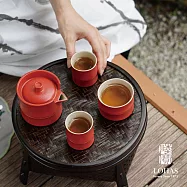 【陸寶LOHAS】富竹年年茶組 雙色可選 一壺三杯 造竹節之型 勢如破竹 好運連連 富貴紅