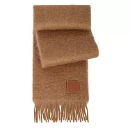 LOEWE Anagram 皮標海馬毛及羊毛圍巾 (駝色)