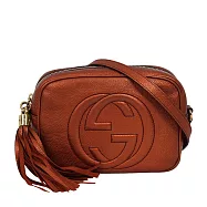 GUCCI SOHO DISCO 皮革流蘇小方型斜背包/相機包_展示品 (古銅橘)