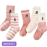 【虎兒寶】迪士尼系列 卡通造型兒童短襪 5雙組 - 米奇米妮 粉 童襪 ( SM33201 ) 無 22-24cm