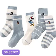 【虎兒寶】迪士尼系列 卡通造型兒童短襪 5雙組 - 米奇米妮 藍 童襪 ( SM33202 ) 22-24cm