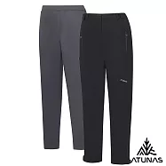 【ATUNAS 歐都納】女款防水+石墨烯2件式保暖長褲A1PA2502W- L 黑