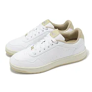 Puma 休閒鞋 Court Classy 女鞋 白 卡其 奶茶 皮革 復古 小白鞋 39502116 24.5cm WHITE/BEIGE