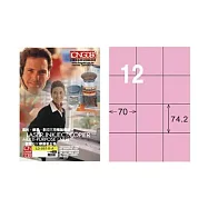 【龍德】LONGDER 三用電腦標籤 A4 12格 70*74.2mm 粉紅 105張 3盒/組 LD-897-R-A(適用雷射、噴墨、影印)