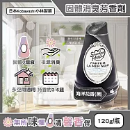 日本Kobayashi小林製藥-Sawaday Happy室內放置型固體消臭芳香劑120g/瓶(廁所空氣清新香氛膏,分解異味除臭凝膠罐,車內脫臭擴香淨味盒) 海洋花香(黑)