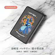 【正版授權】Disney迪士尼 10000mAh 20W PD超薄磁吸無線快充行動電源 (D)迪斯可史迪奇