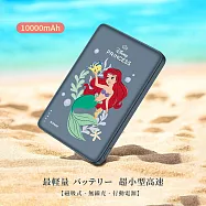 【正版授權】Disney迪士尼 10000mAh 20W PD超薄磁吸無線快充行動電源 (G)小美人魚