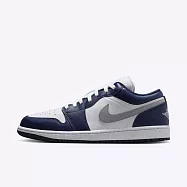 Nike Air Jordan 1 Low [553558-141] 男 休閒鞋 運動 喬丹 AJ1 低筒 海軍藍 灰 24.5cm 白/深藍