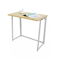 【居家cheaper】二代免組裝秒收摺疊桌 (露營桌/餐桌/書桌/電腦桌/拜拜桌/機能桌/摺疊邊桌/工作桌) 2代 拚木紋白腳