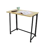 【居家cheaper】二代免組裝秒收摺疊桌附輪組 (露營桌/餐桌/書桌/電腦桌/拜拜桌/機能桌/摺疊邊桌/工作桌) 二代 拼木紋黑腳 附輪組