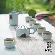 【陸寶LOHAS】汝窯雨過天青茶組九件式 汝窯天青色 一壺一海六杯 典藏木盒 收藏送禮皆宜