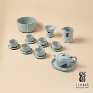 【陸寶LOHAS】汝窯雨過天青茶禮 汝窯天青色 一壺一海六杯附杯托壺承茶濾水方 重器厚禮 貴客珍藏