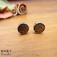 復古獨特霸氣龍紋925純銀耳環.貼耳耳環.外鍍專櫃級正白K染黑