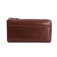 Lynx - 美國山貓NAPA進口牛皮L型12卡拉鏈長皮夾-共2色 咖啡