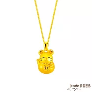 J&rsquo;code真愛密碼金飾 招財招貴人六合生肖-鼠 硬金墜子 送白鋼項鍊