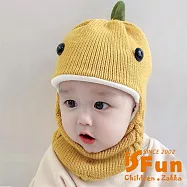 【iSFun】可愛萌趣 恐龍造型護耳帽口罩圍巾一體5個月-3歲保暖男童帽/黃色