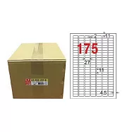 【龍德】LONGDER 三用電腦標籤 A4 175格 11*27mm可再貼 1000張/箱 LD-888-WR-B(適用雷射、噴墨、影印)