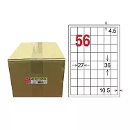 【龍德】LONGDER 三用電腦標籤 A4 56格 27*36mm可再貼1000張/箱 LD-877-WR-B(適用雷射、噴墨、影印)