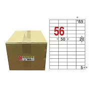 【龍德】LONGDER 三用電腦標籤 A4 56格 20*50mm可再貼1000張/箱 LD-824-WR-B(適用雷射、噴墨、影印)