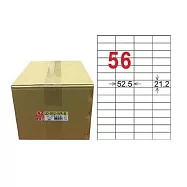 【龍德】LONGDER 三用電腦標籤 A4 56格 21.2*52.5mm可再貼1000張/箱 LD-892-WR-B(適用雷射、噴墨、影印)
