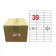 【龍德】LONGDER 三用電腦標籤 A4 39格 22.8*70mm可再貼1000張/箱 LD-838-WR-B(適用雷射、噴墨、影印)