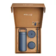 【FELLOW】474ml 禮盒組2代 卡特隨行真空陶瓷咖啡保溫杯 一杯三蓋 Carter Kit V2 藍色