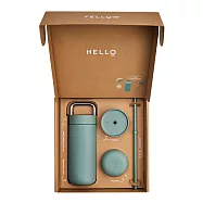 【FELLOW】474ml 禮盒組V3 卡特隨行真空陶瓷咖啡保溫杯 一杯三蓋 Carter Kit 晨霧藍