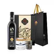 Oro Bailen 皇嘉 御選禮盒組附提袋(特級冷壓初榨橄欖油500ml+A.R黑松露蘑菇醬90g+鹽之花125g)
