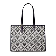 Tory burch 緹花滿版LOGO肩背包-深藍