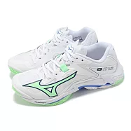 Mizuno 排球鞋 Wave Lightning Z8 男鞋 女鞋 寬楦 白 綠 輕量 室內運動 羽排鞋 美津濃 V1GA2401-02 29cm WHITE/GREEN