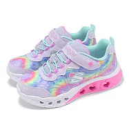 Skechers 燈鞋 Flutter Heart Lights-Groovy SWIRL 中童 閃燈 發光 童鞋 303253LLVAQ 22cm LAVENDER/AQUA