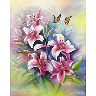 【玲廊滿藝】曾啟文-百年好合 雙蝶飛舞65x53cm