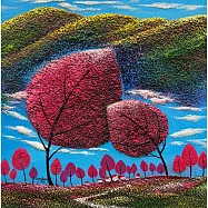 【玲廊滿藝】曾啟文-浪漫礦砂系列-櫻城之戀30x30cm