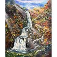 【玲廊滿藝】曾啟文-層瀑楓紅 閃爍耀眼60x50cm