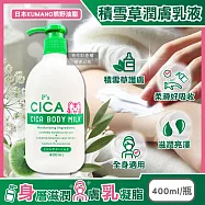 日本KUMANO熊野油脂-P’s CICA虎頭積雪草植萃滋潤身體乳400ml/瓶(全身保養護膚霜,手足潤澤滋養精華乳,關節粗糙處修護乳霜,肌膚水潤乳液)