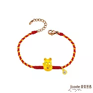 J&rsquo;code真愛密碼金飾 招財招貴人六合生肖-鼠 硬金編織手鍊