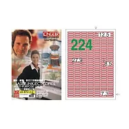 【龍德】LONGDER 三用電腦標籤 A4 224格 8.5*27.9mm 紅框 105張 3盒/組 LD-872-J-A(適用雷射、噴墨、影印)