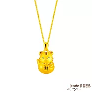 J&rsquo;code真愛密碼金飾 招財招貴人六合生肖-虎 硬金墜子 送白鋼項鍊